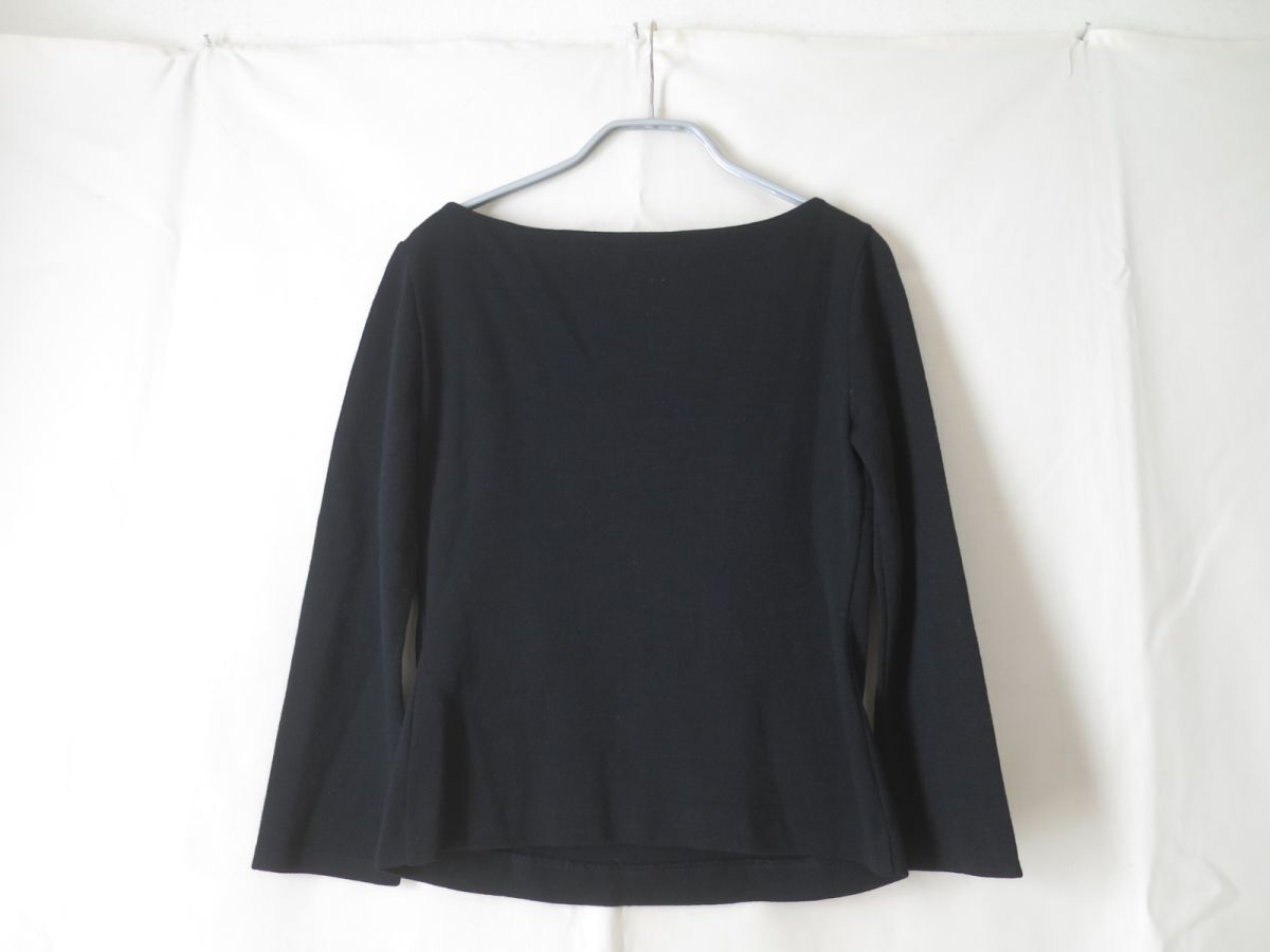 シビラsybilla　ウールカットソー　黒　ニードルパンチ　ドット柄_画像3