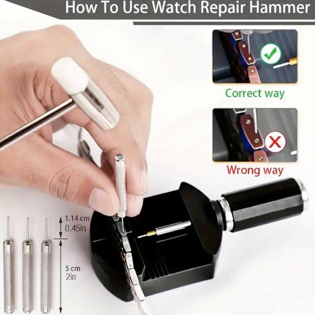 腕時計 ベルト 調整 工具セット サイズ こまはずし メタルピン 交換 修理 ベルト 長さ調整 ウォッチ_画像2