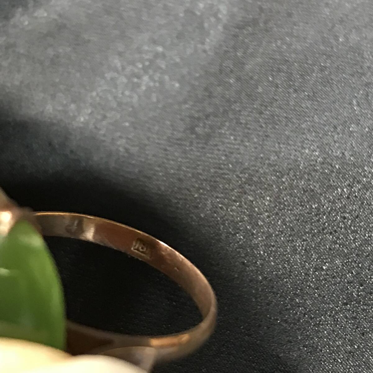 TG41 18K 翡翠 ひすい リング 指輪 ヴィンテージ 14～15号 総重量3.8g 現状品_画像5