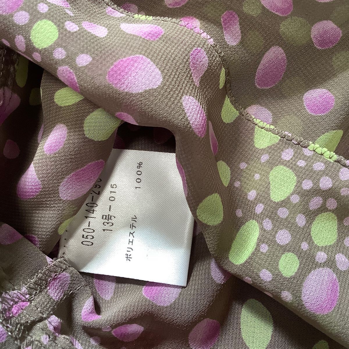 トーベル長袖ブラウス　 ワンピース　13サイズ　レディース　日本製　着丈約71cm 胸幅約54cm 未使用　送料230円_画像5