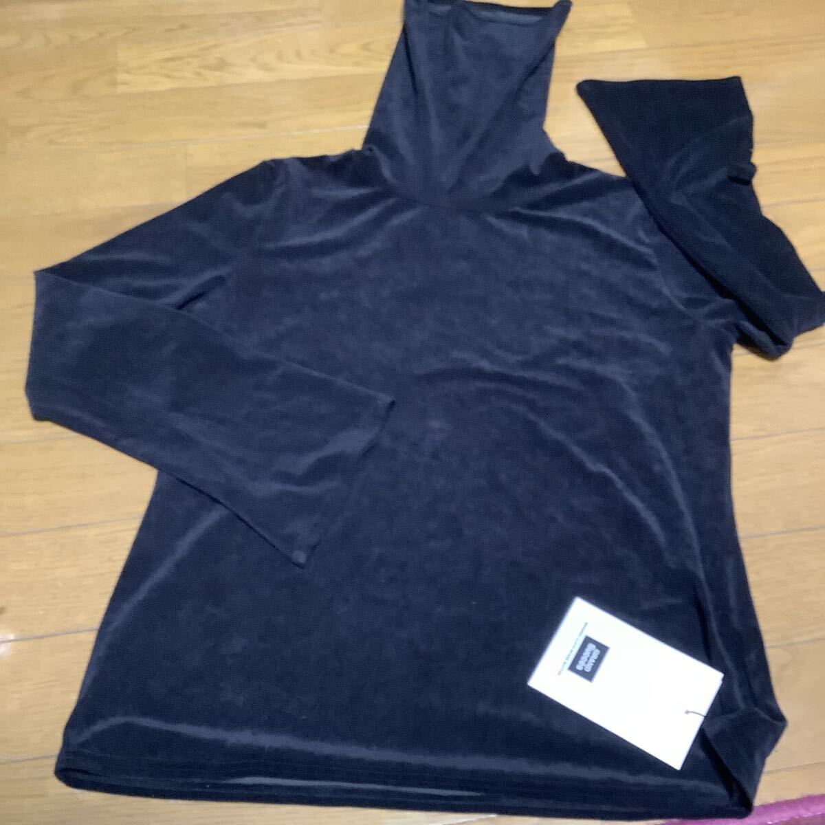 グランモード　長袖シャツ　黒　サイズ38 ハイネック　日本製　タグ付き　送料230円　未使用_画像1