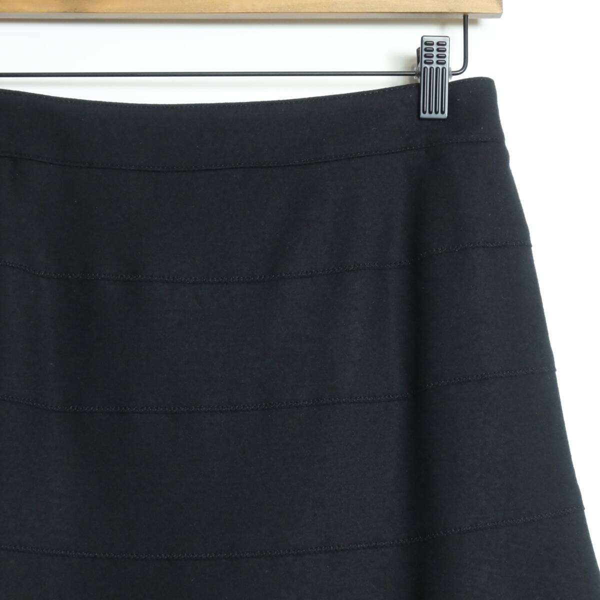 レリアン★フレアスカート サイズ9 黒系 ウール100♪厚手 z16256_画像2