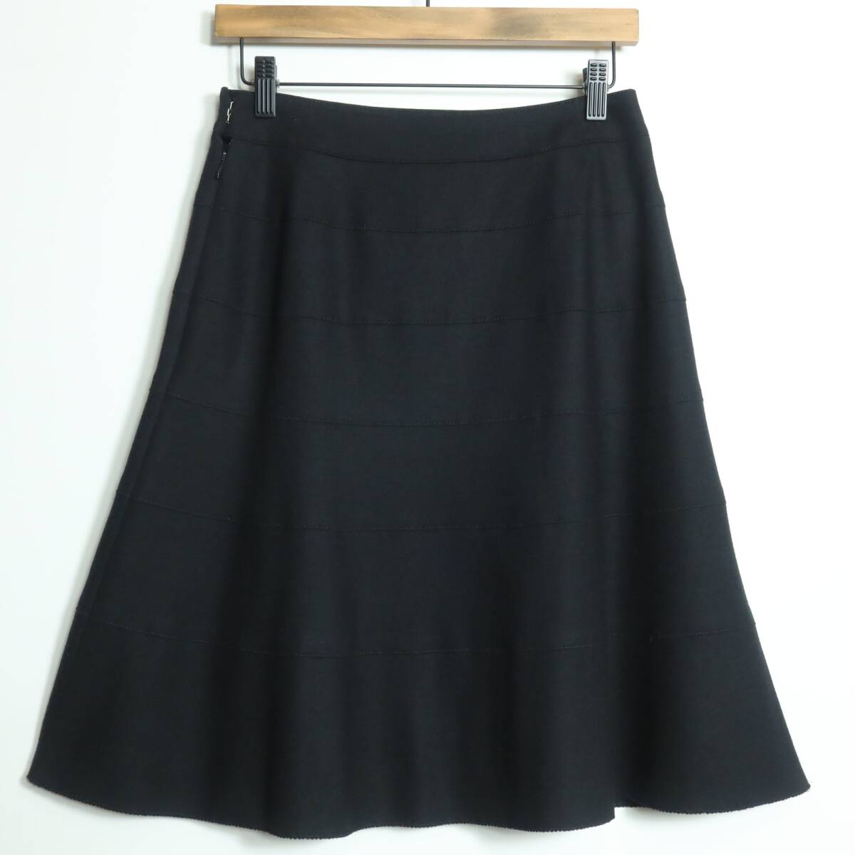 レリアン★フレアスカート サイズ9 黒系 ウール100♪厚手 z16256_画像4
