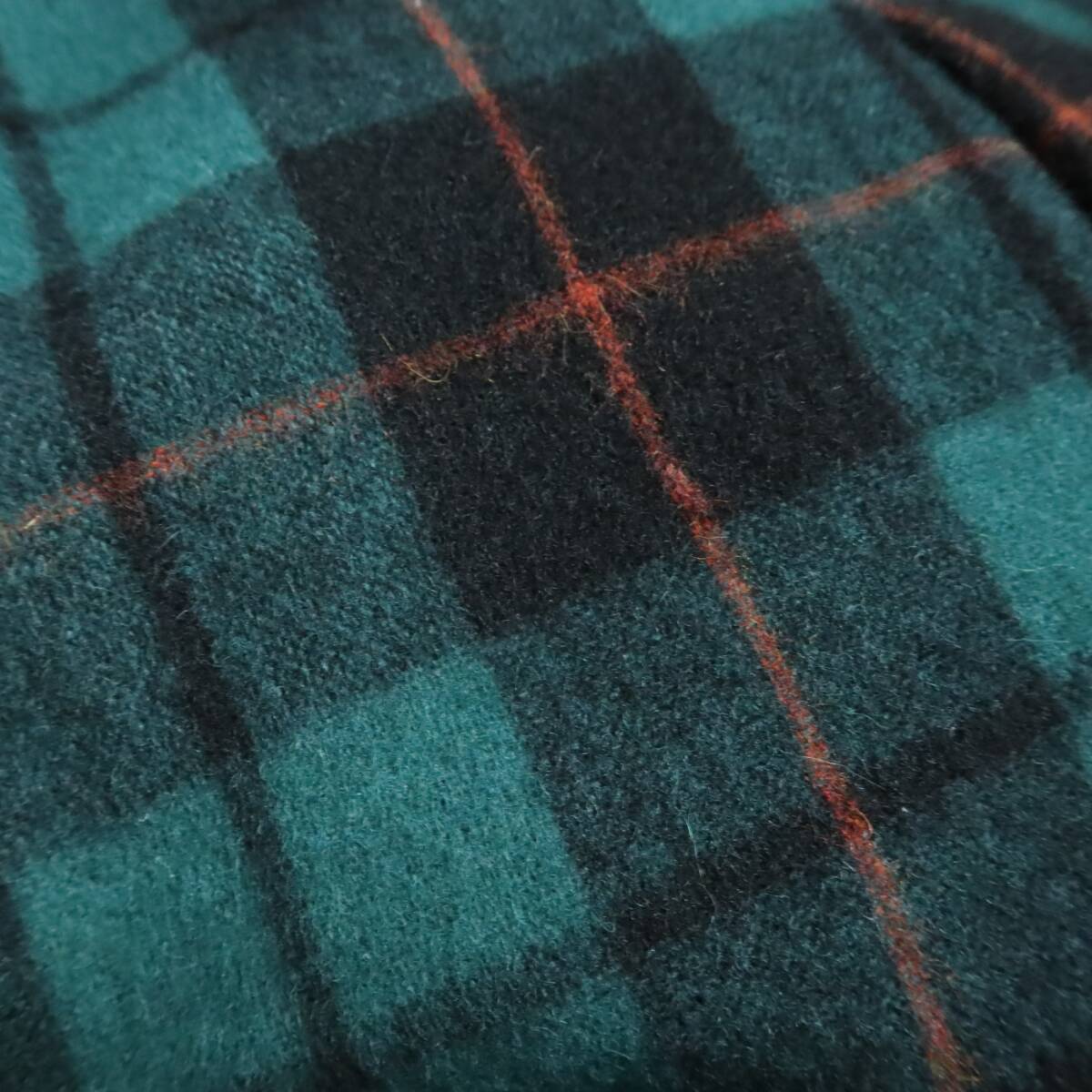 レリアン★タック入りスカート サイズ9 緑×黒系 ウール混♪厚手 z16257_画像7