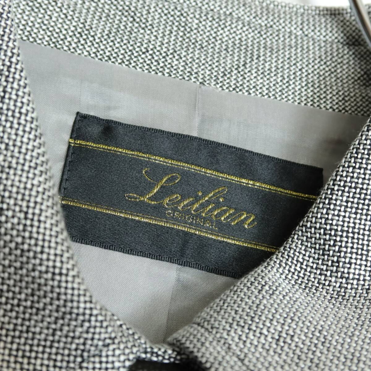 レリアン★ウール&シルク！上質スーツ ジャケット&スカート サイズ7 ライトグレー系 共布コサージュ付♪z16268_画像4