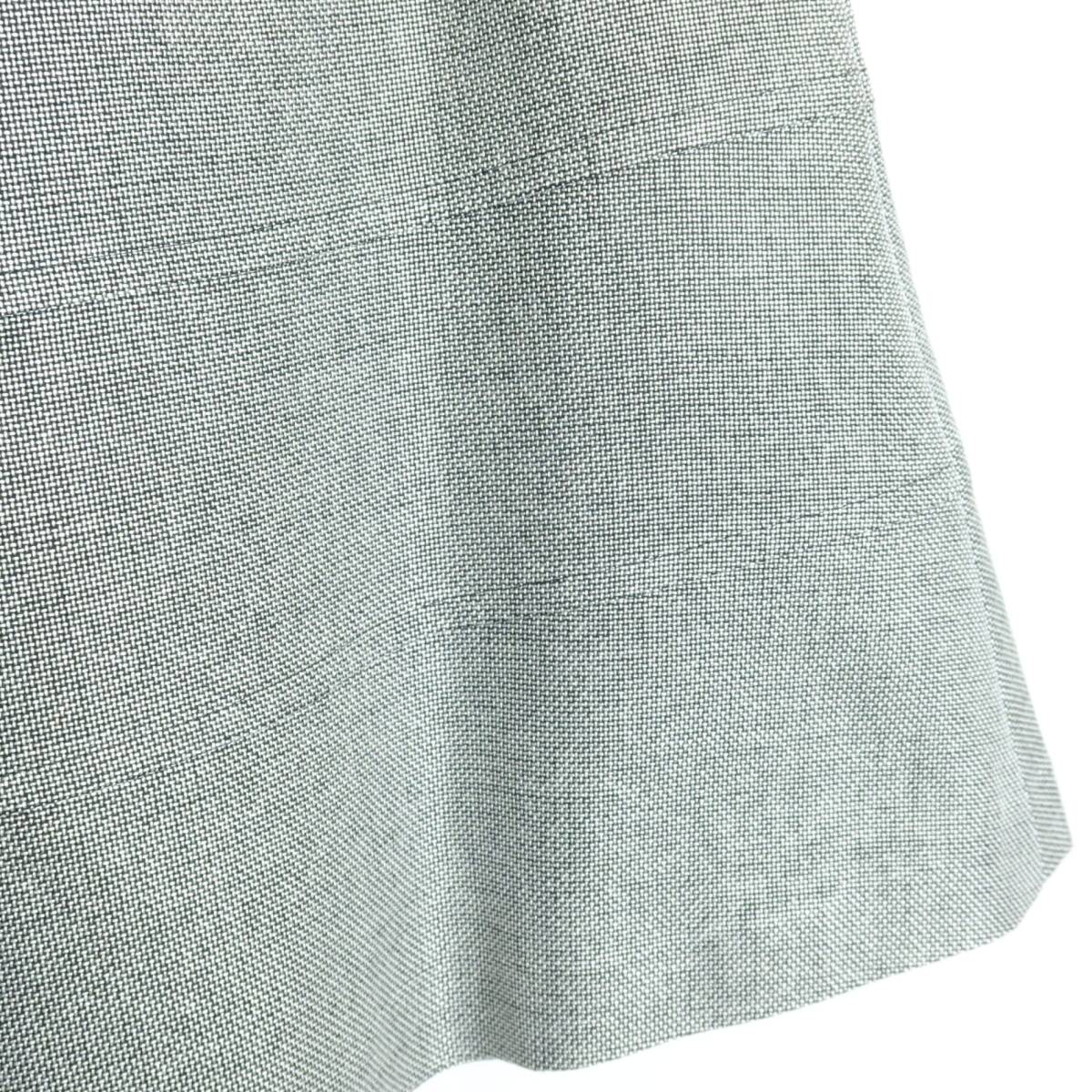 レリアン★ウール&シルク！上質スーツ ジャケット&スカート サイズ7 ライトグレー系 共布コサージュ付♪z16268_画像9