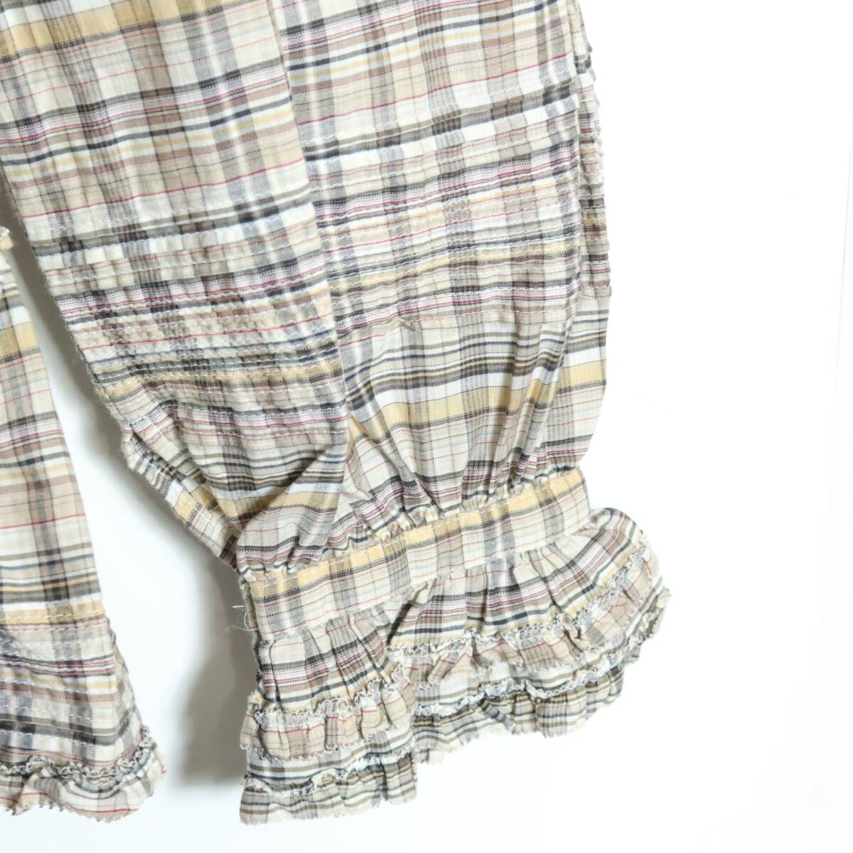 ピンクハウス★セーラー襟&オリチェpt♪たっぷりフリルのローンブラウス はおりもの グレージュ系 z16269_画像4