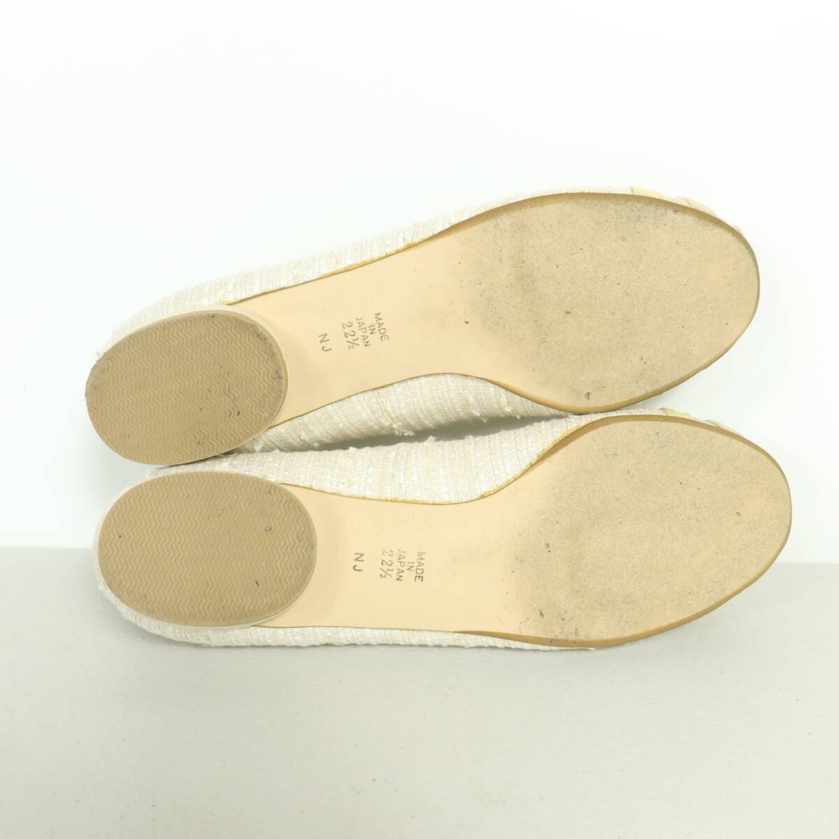 DIANAダイアナ★上品!ツイード フラット~ パンプス ホワイトベージュ系 サイズ22.5 *k4457_画像3