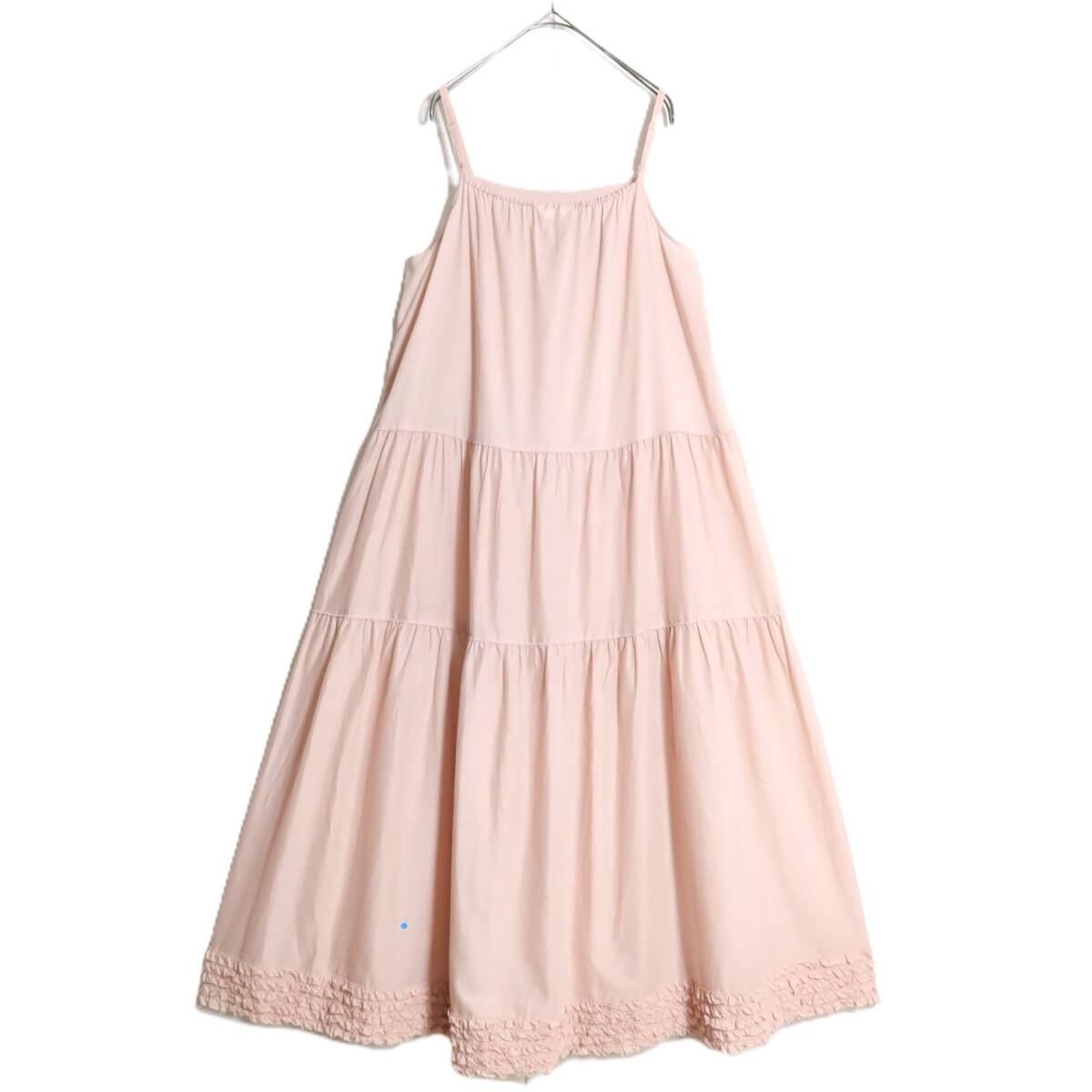 ピンクハウス★フェミニン繊細なフリルが素敵♪ ティアードキャミワンピース・ペチワンピース 綿ローン ピンク系 z16317_画像7