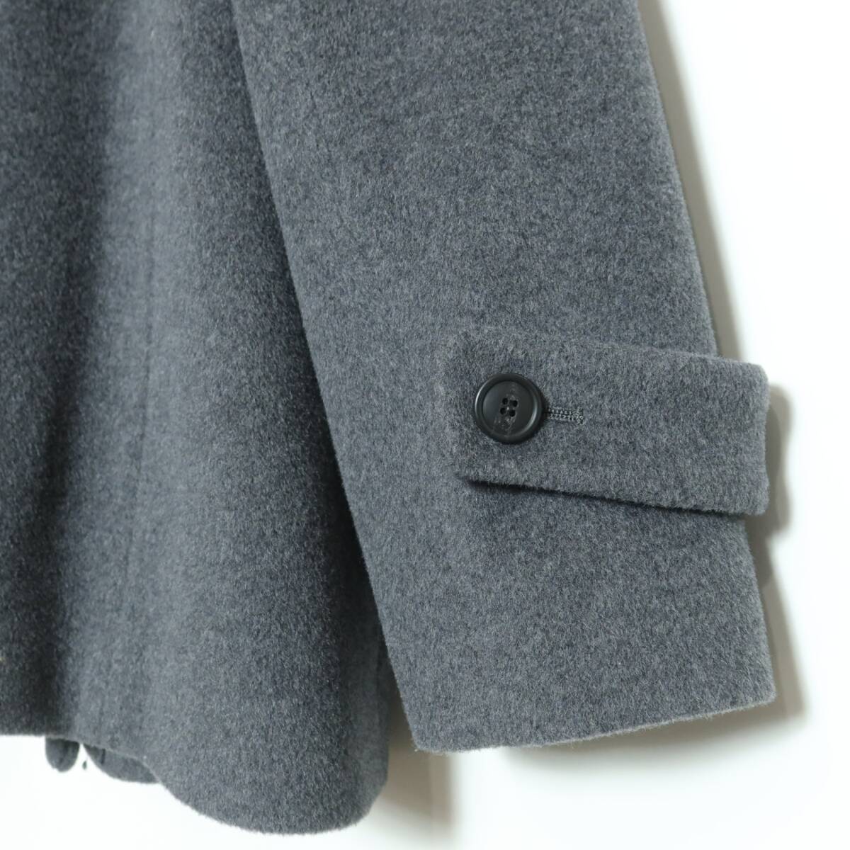 【美品】自由区★ゆったりコート グレー系 大きいサイズ44 あったかウール混♪冬物 z16396_画像4