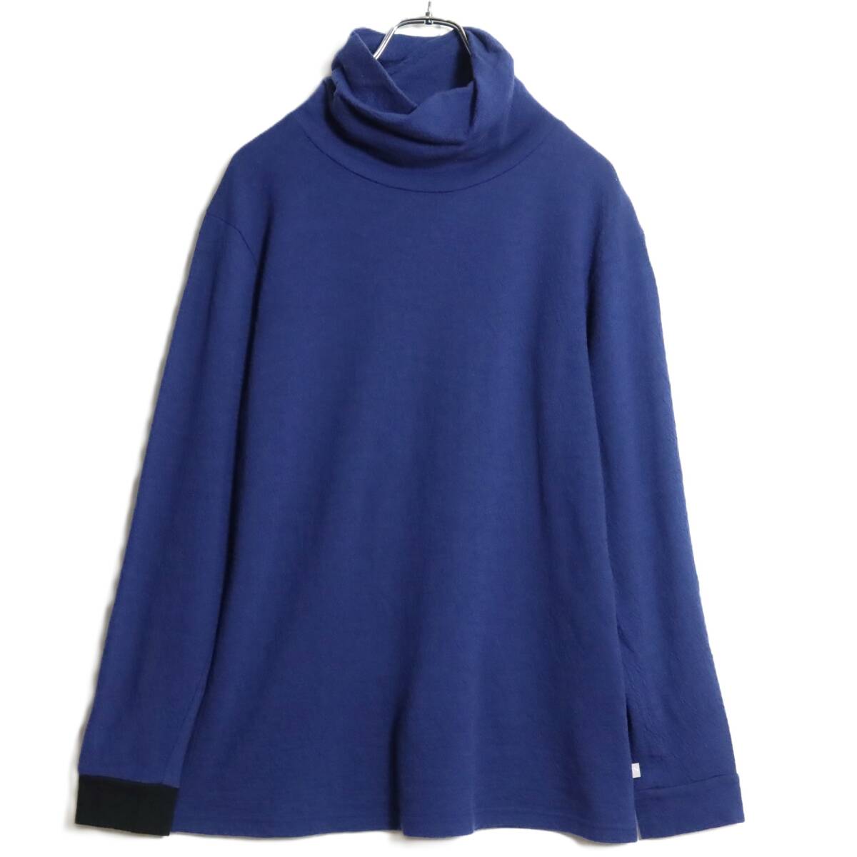 SOU・SOUソウソウ★カットソー ウォッシャブルウール ツイストタートル L/S サイズS 群青色 z16429_画像1