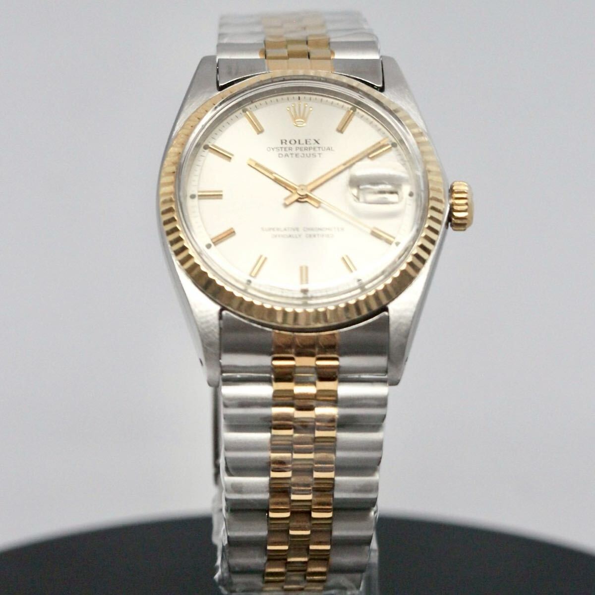 ROLEX ロレックス デイトジャスト 自動巻き YG/SS シルバー ,リューズ_画像1