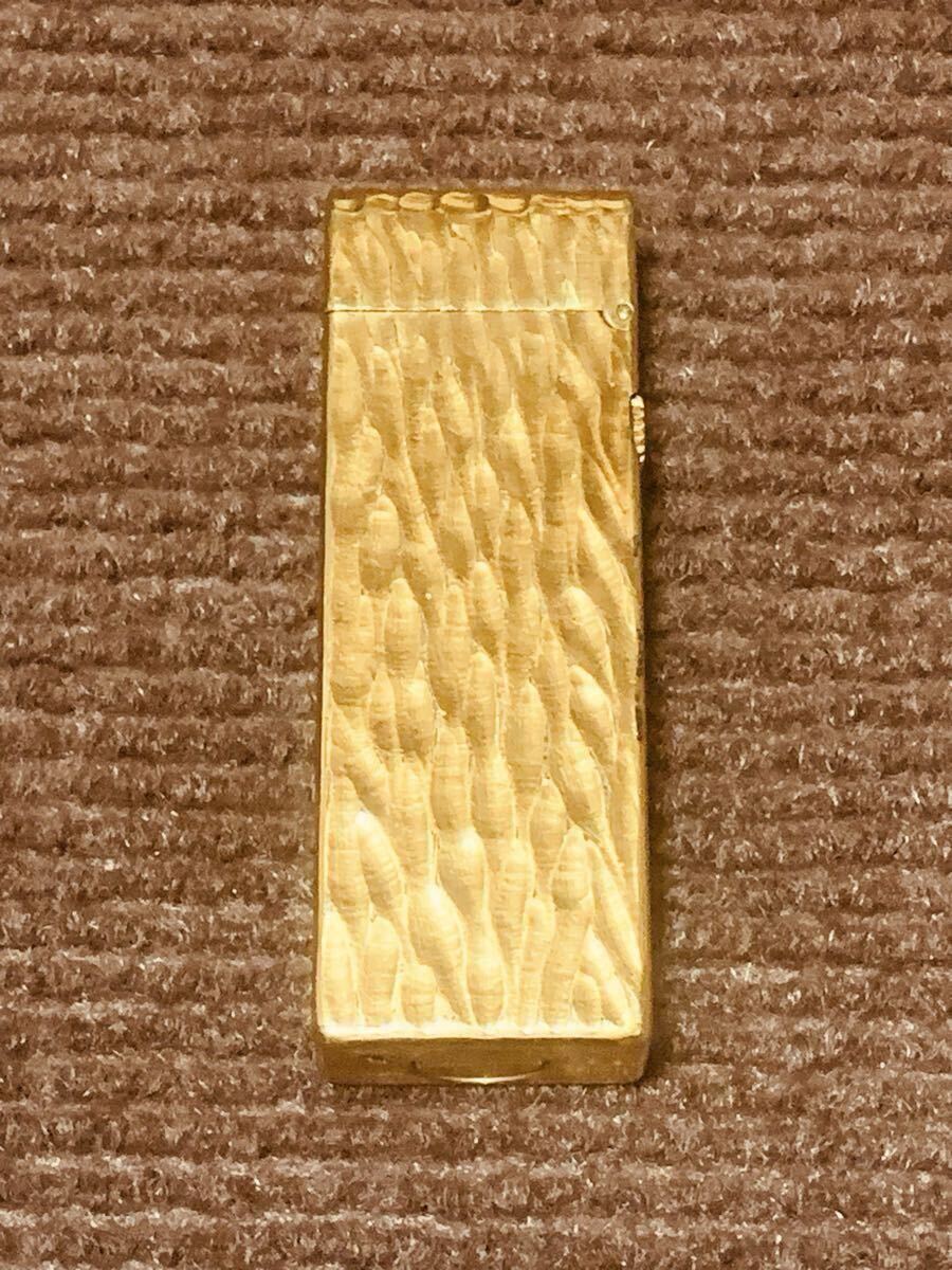 【dunhill】ダンヒルローラー式ガスライター ドーム型ゴールド×イエロー_画像4