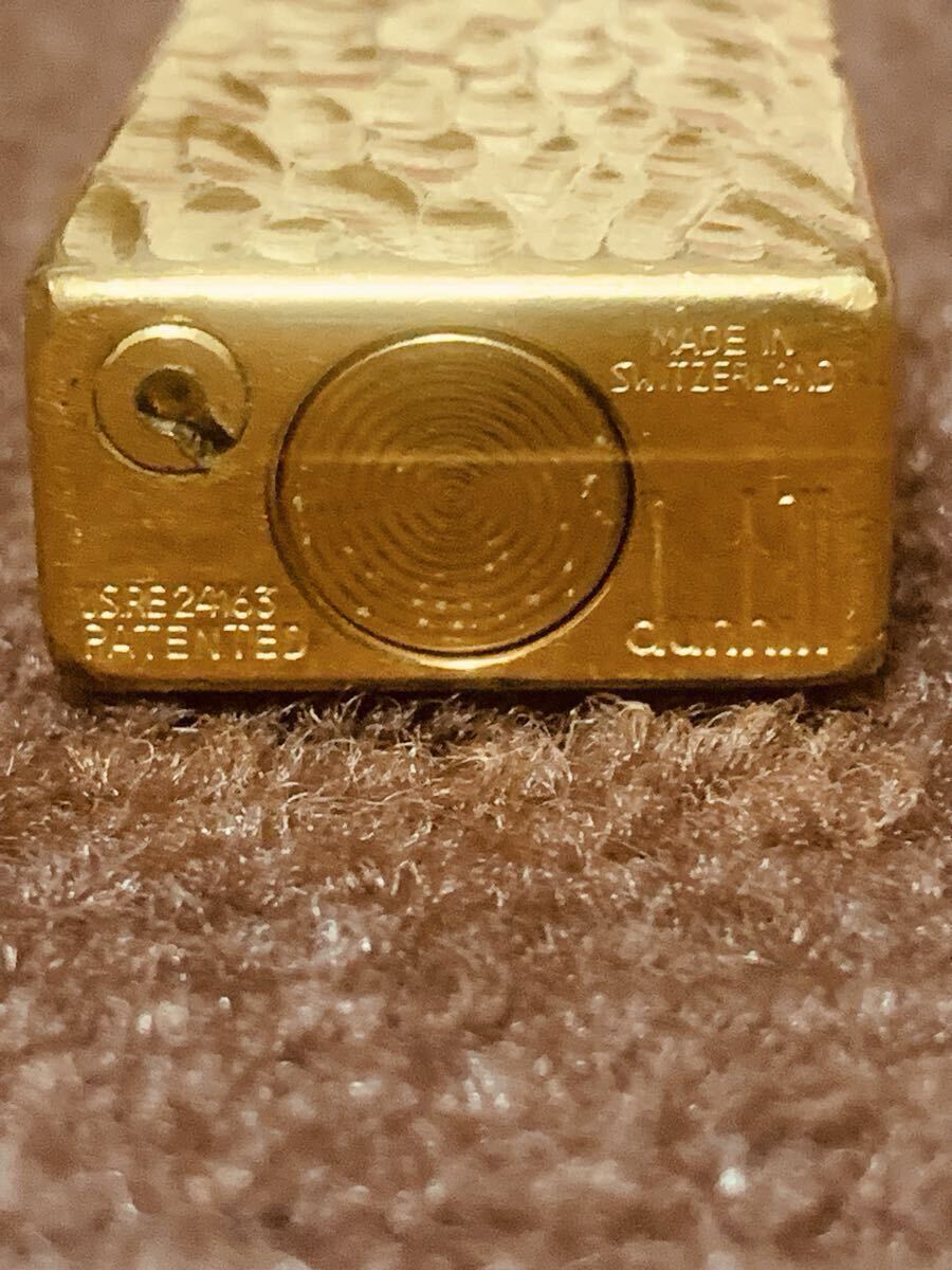 【dunhill】ダンヒルローラー式ガスライター ドーム型ゴールド×イエロー_画像6