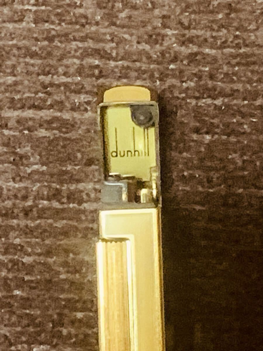 【dunhill】ダンヒルローラー式ガスライター ドーム型ゴールド×イエロー_画像8