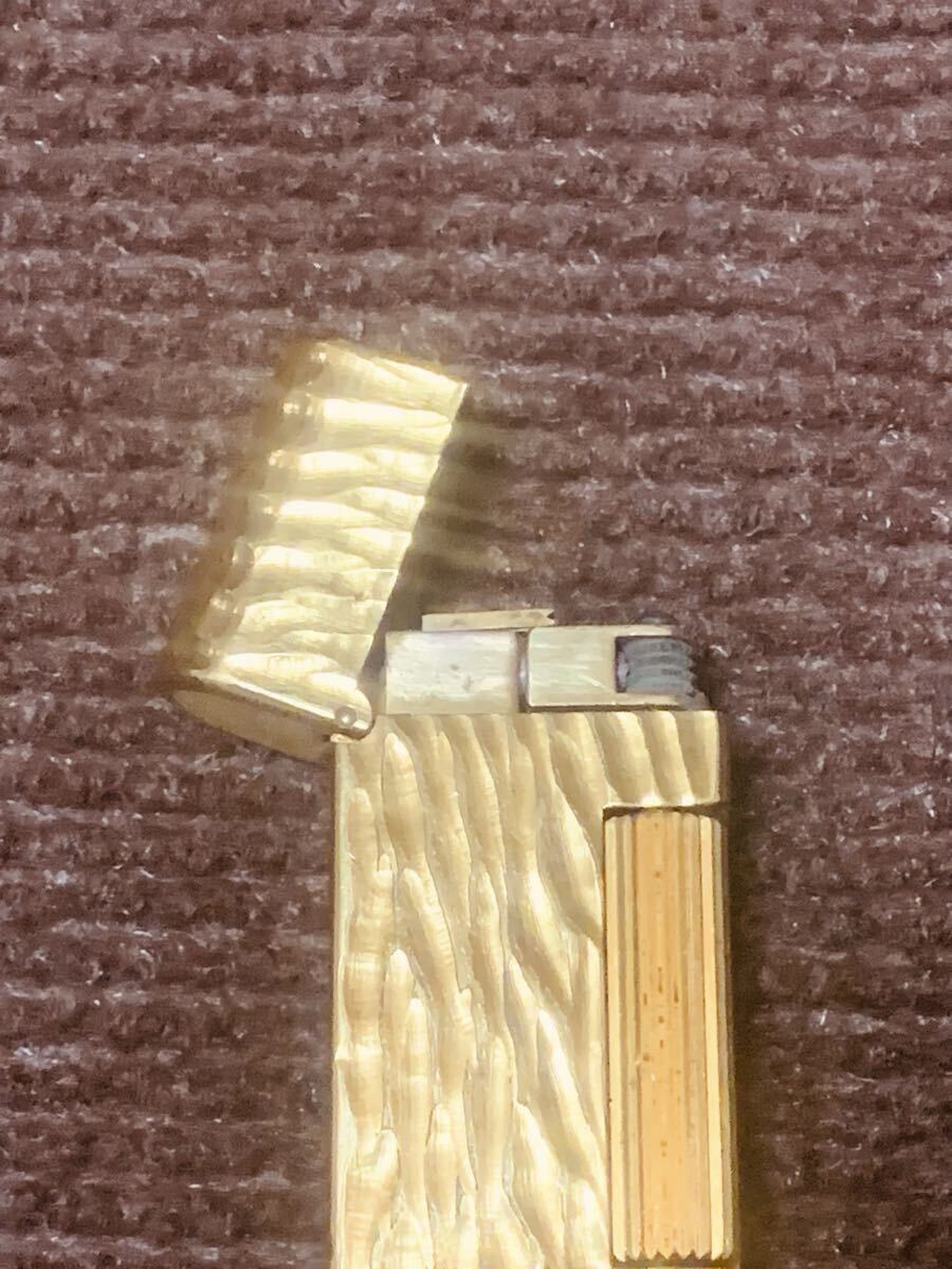 【dunhill】ダンヒルローラー式ガスライター ドーム型ゴールド×イエロー_画像9