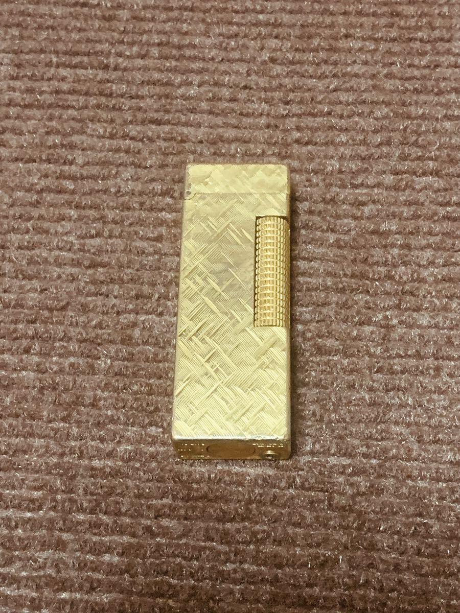【dunhill】ダンヒルローラー式ガスライター ゴールドカラー_画像1