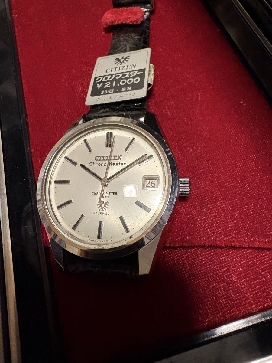 シチズン クロノマスター クロノメーター デイト 手巻き 外箱 内箱 タグ 純正ベルト 純正尾錠 付属 CITIZEN Chronomaster CHRONOMETER DATE_画像2
