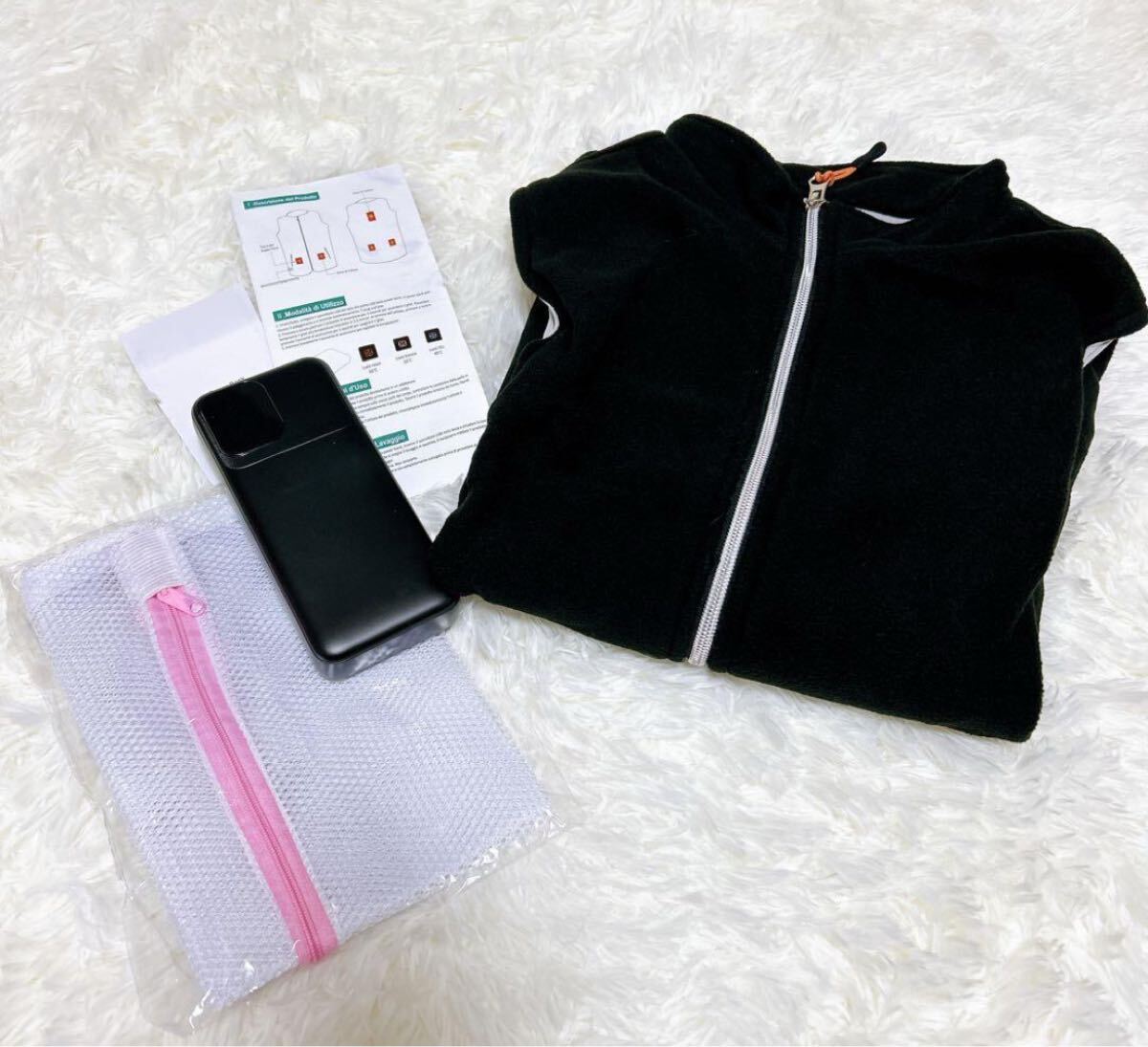 電熱ベスト USB給電式＋50000mAhモバイルバッテリーセット 3段温度調節 男女兼用 防寒対策 通勤 通学 作業 ヒートベスト 電熱ウェア M_画像10