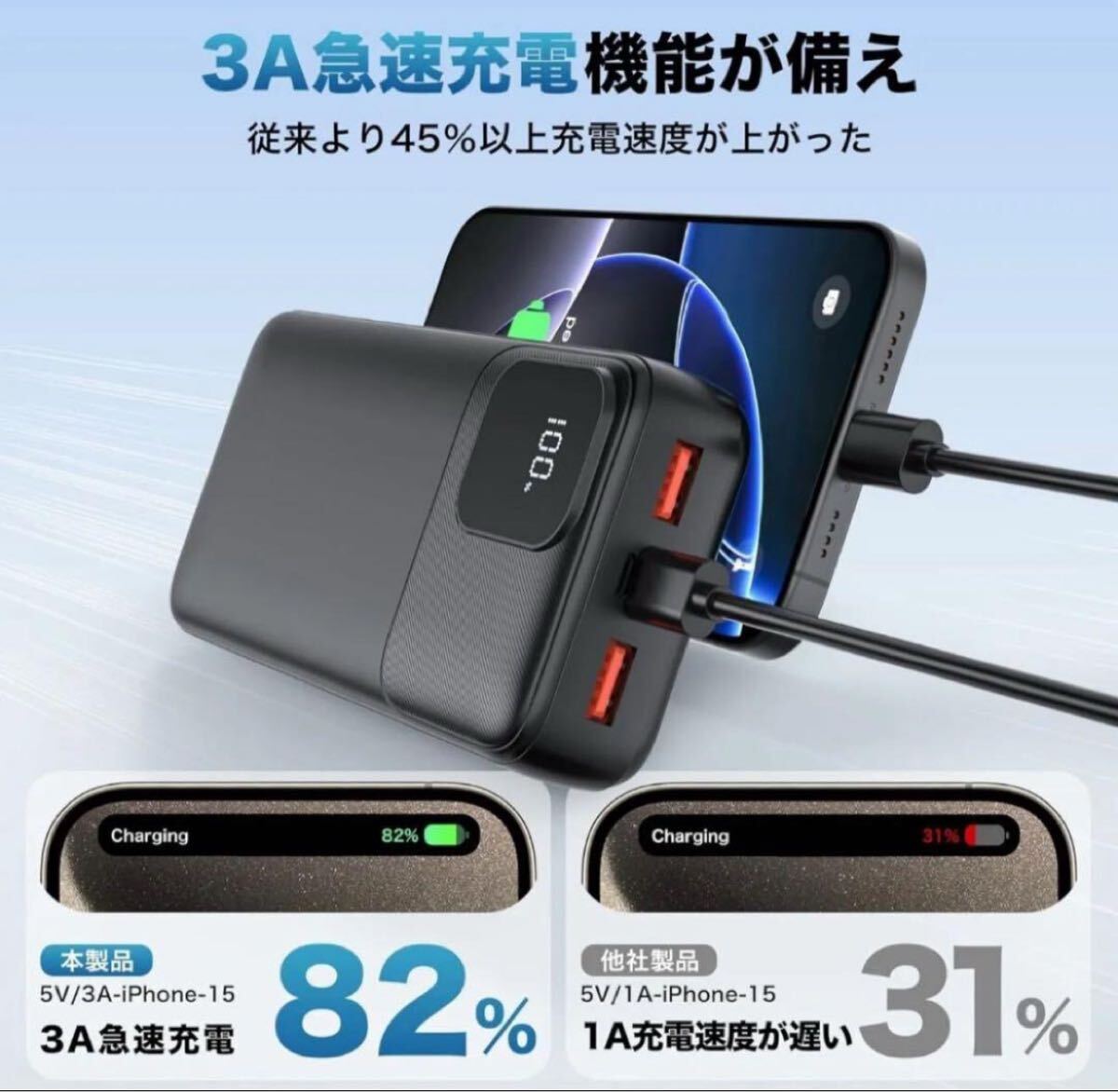 電熱ベスト USB給電式＋50000mAhモバイルバッテリーセット 3段温度調節 男女兼用 防寒対策 通勤 通学 作業 ヒートベスト 電熱ウェア M_画像5