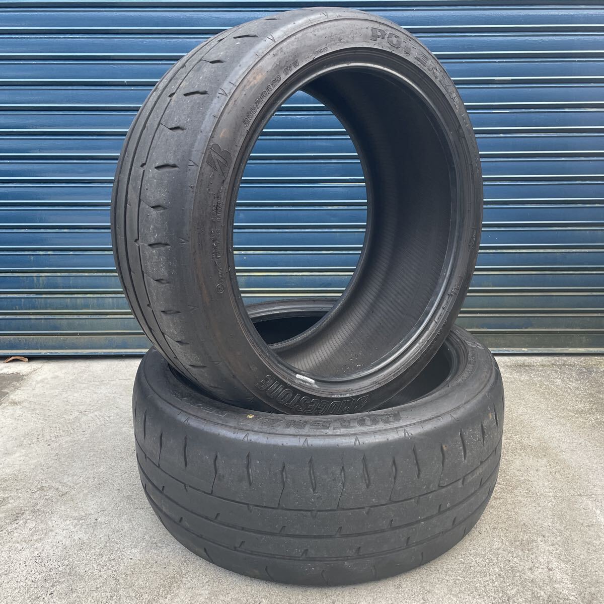  ポテンザ POTENZA RE-71RS 255/40R20 97W タイヤ 2本 溝約3mm 22年製 R35 GT-R サーキット練習 ドリフト練習用 ④_画像1