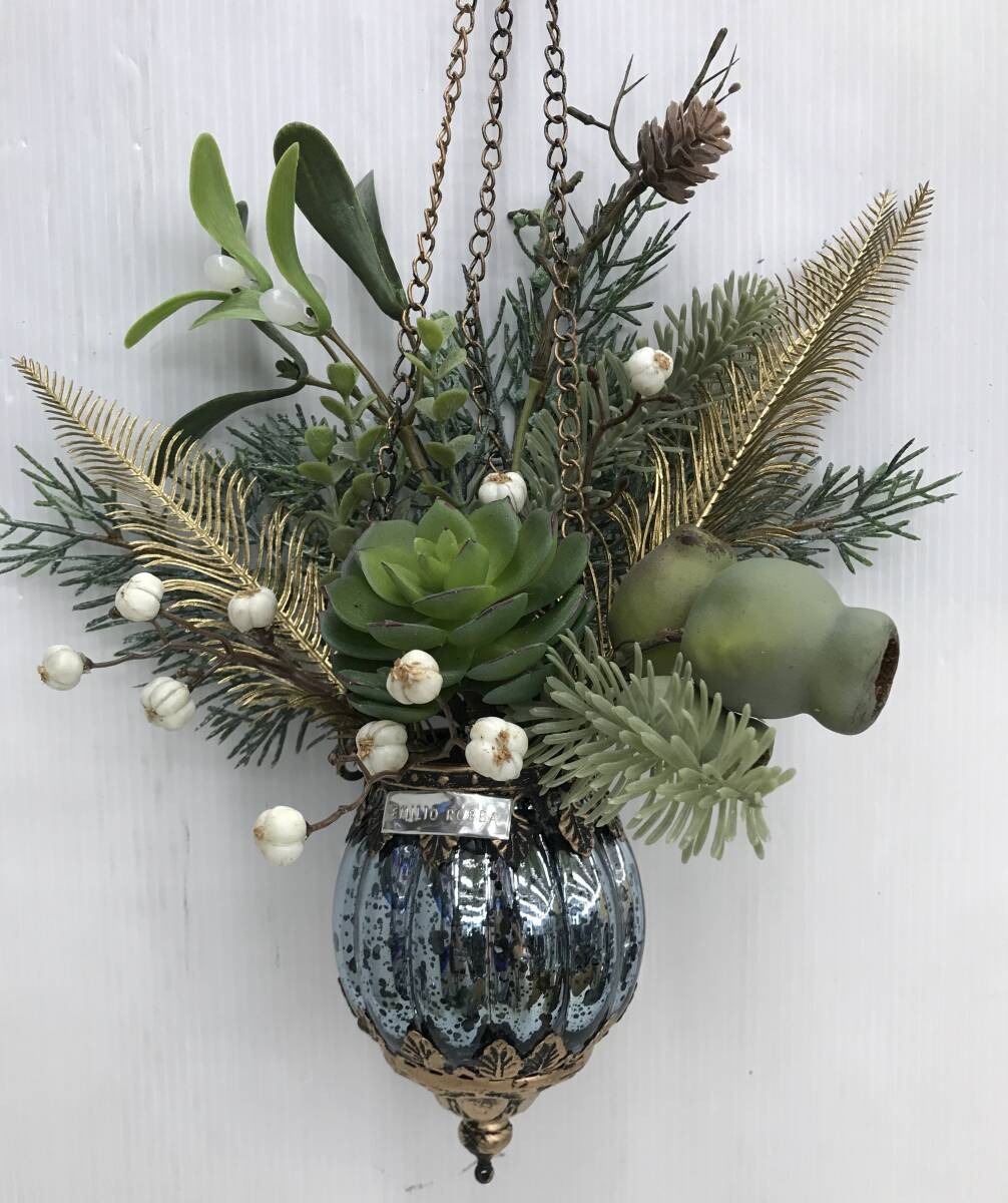 (中古品)エミリオロバ/EMILIO ROBBA　アートフラワー/壁掛け/造花　ハングカップM24　2024年クリスマスコレクション　本体のみ_画像2