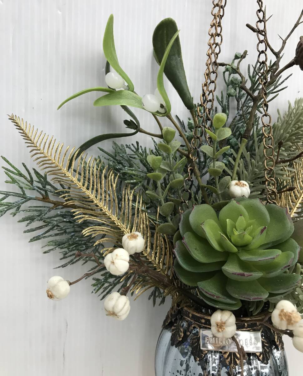 (中古品)エミリオロバ/EMILIO ROBBA　アートフラワー/壁掛け/造花　ハングカップM24　2024年クリスマスコレクション　本体のみ_画像3