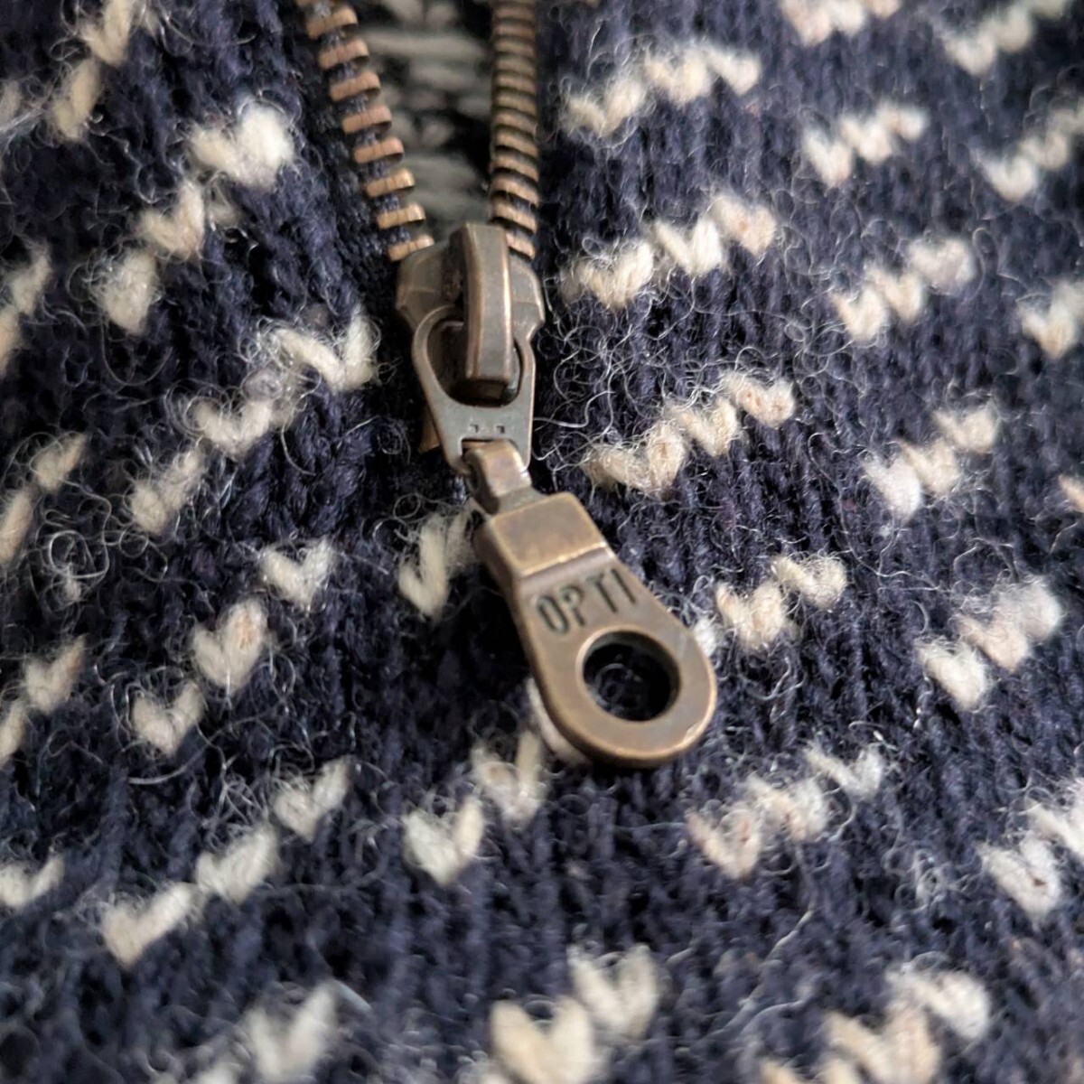 90s LLBean　エルエルビーン　バーズアイニット　ハーフジップ　ニット　XL　ノルウェー_画像6