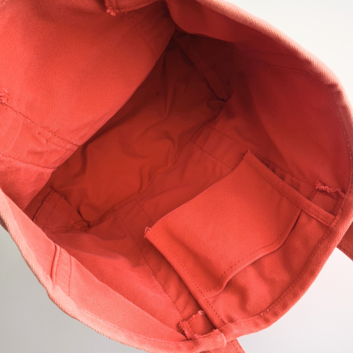 80s 90s 激フェード　キャンバス　トートバッグ　レッド　赤_画像6