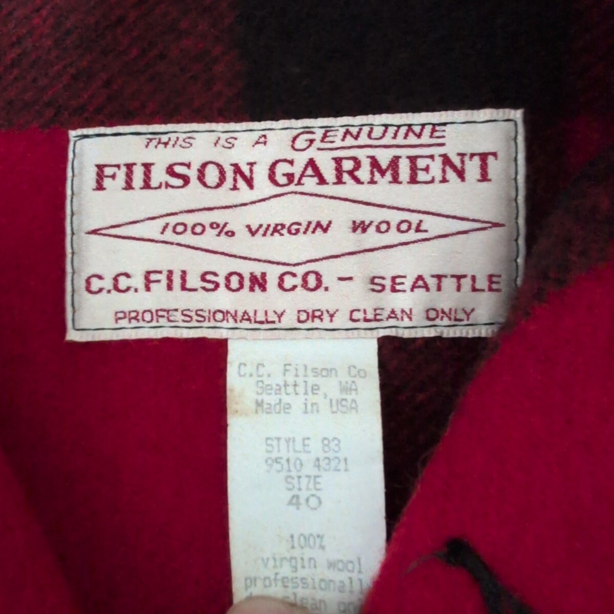 FILSON ダブルマッキーノ ジャケット USA製 40_画像2