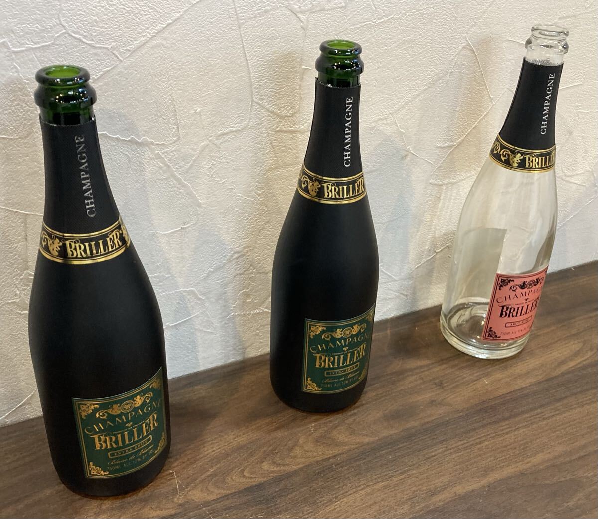 11【14360】ブリエ ブリュットBRILLER CHAMPAGNE シャンパン 空瓶 ケース付き3本セット 空き箱_画像8