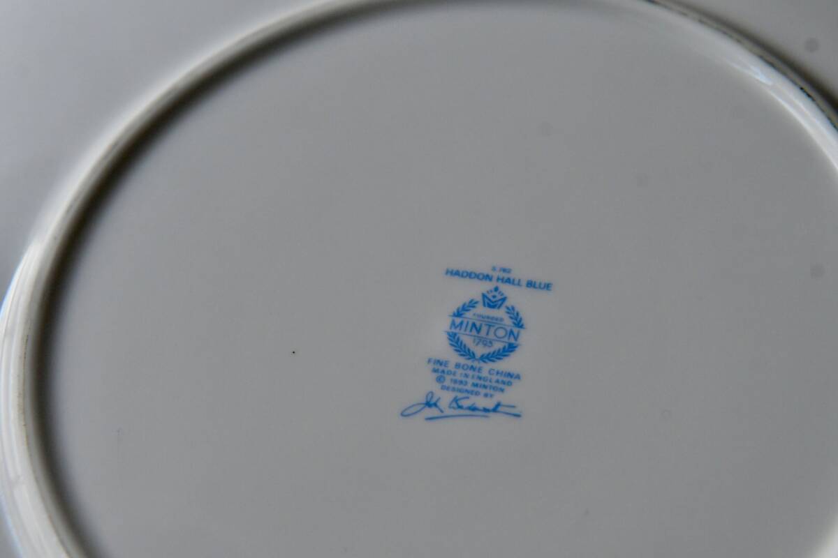 φ26.5〜30 丸皿大きめ3枚中古 ミントンとウェッジウッドとジノリ ハドンホール 深めアイボリー イタリアンフルーツ ケーキパーティー料理_画像3