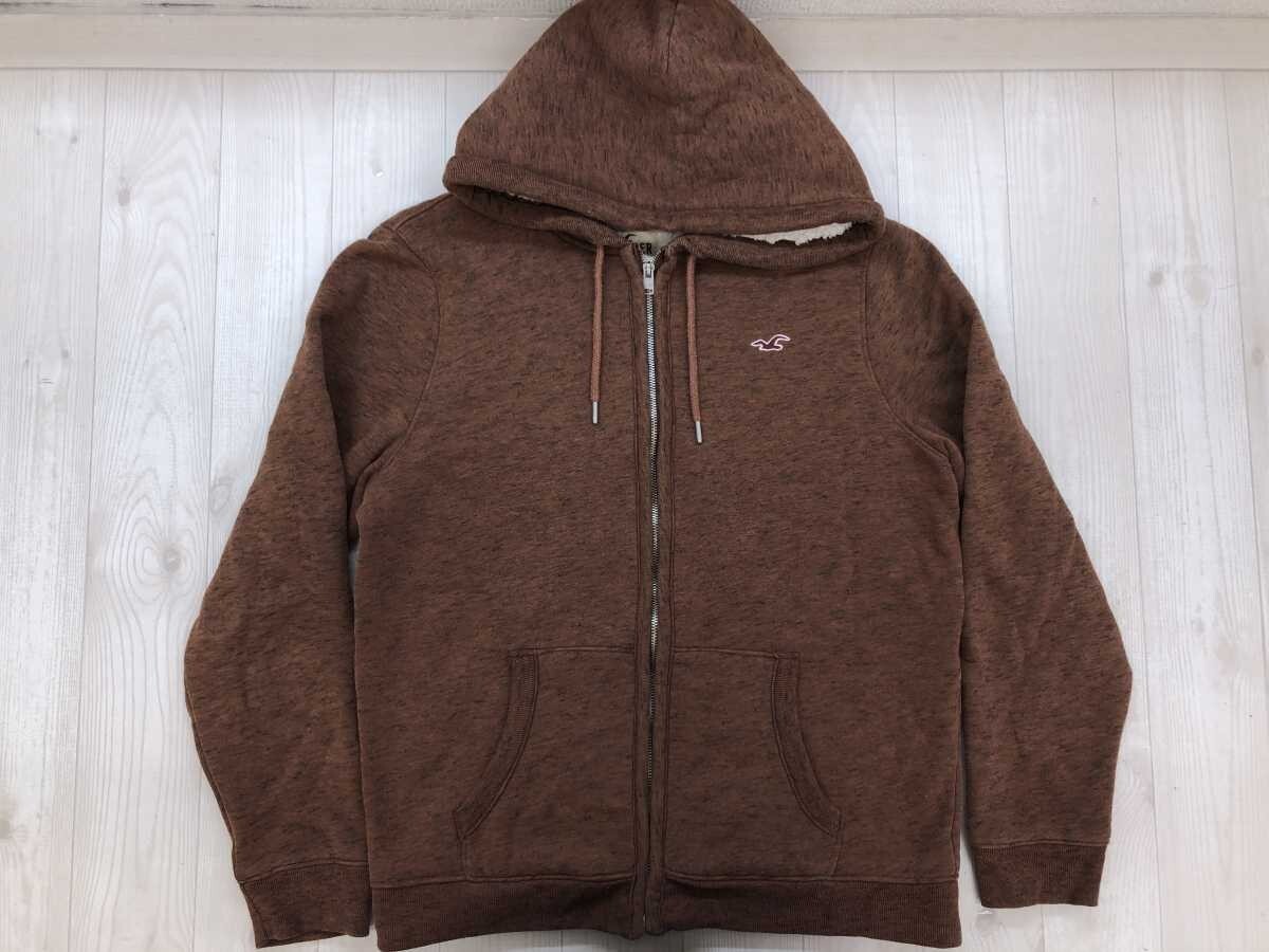  Hollister Hollister American Casual Surf Street Zip выше тренировочный Parker жакет мужской обратная сторона боа хлопок смешивание L. чай цвет 