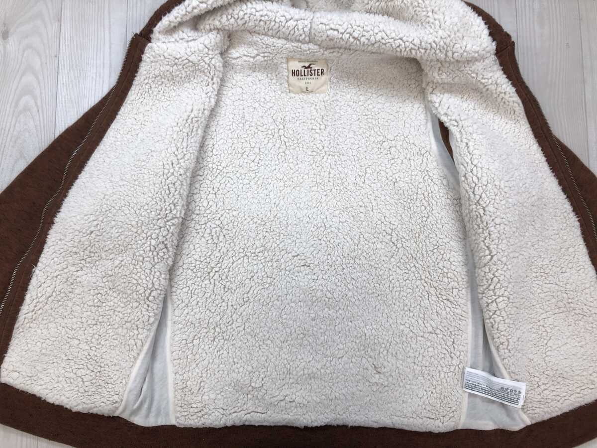  Hollister Hollister American Casual Surf Street Zip выше тренировочный Parker жакет мужской обратная сторона боа хлопок смешивание L. чай цвет 