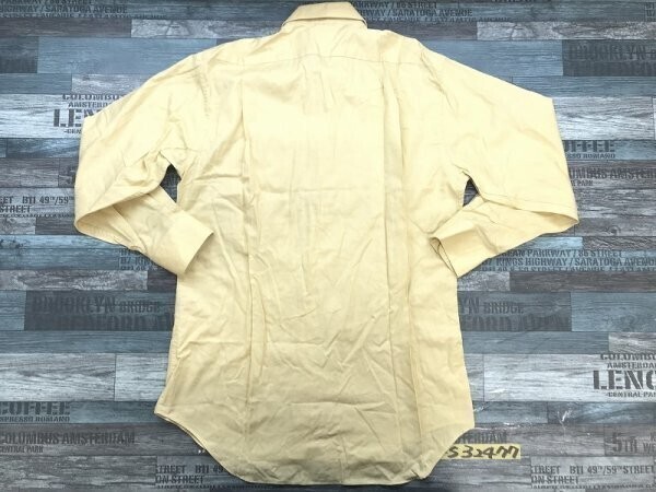 renoma レノマ メンズ 日本製 綿ポリエステル カラーシャツ 39-80 くすみイエロー_画像3