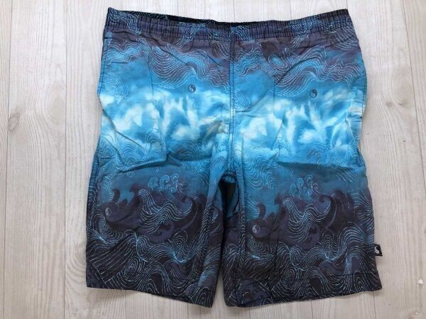 タウン&カントリー T&C SURF DESIGNS サーフ タイダイプリント ハーフ ショート スイム パンツ メンズ メッシュインナー付き M 青紺_画像1