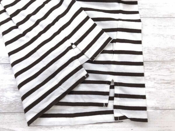 スローブイエナ SLOBE IENA フレンチガーリー マリン ボーダー ボートネック 半袖Tシャツ レディース サイドスリット コットン100% 茶色白_画像5