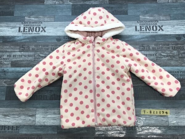 HOT BISCUITS キッズ リバーシブル 中綿 ジャケット 100 ピンクアイボリー_画像3