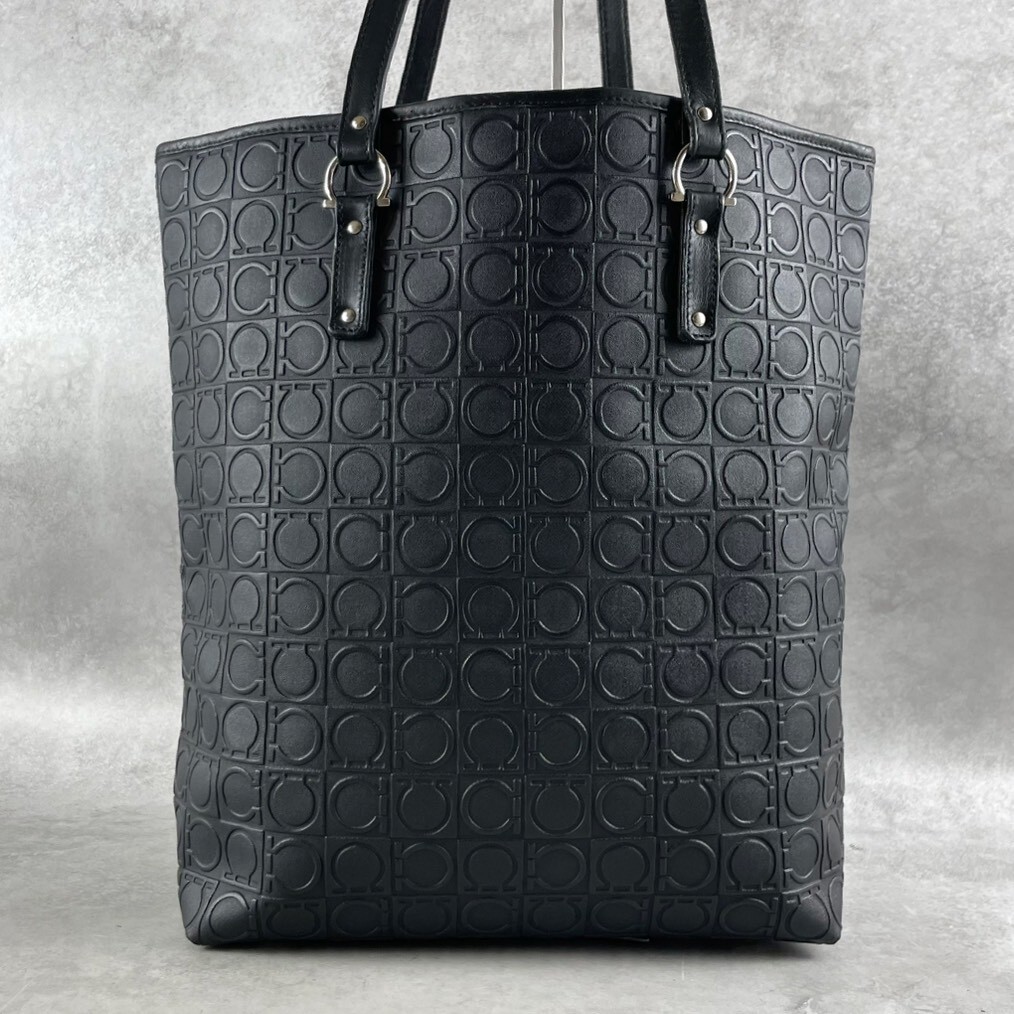  действующий / не использовался класс Salvatore Ferragamo Ferragamo большая сумка мужской A4 место хранения плечо .. gun chi-nien Boss кожа чёрный черный бизнес 