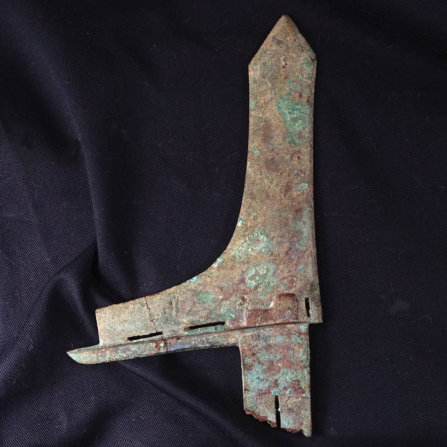 ∇花∇中国高古銅器 西周～春秋戦国時代 古代青銅戈 青銅戟 穂先 古代青銅製武具 祭礼具_画像1