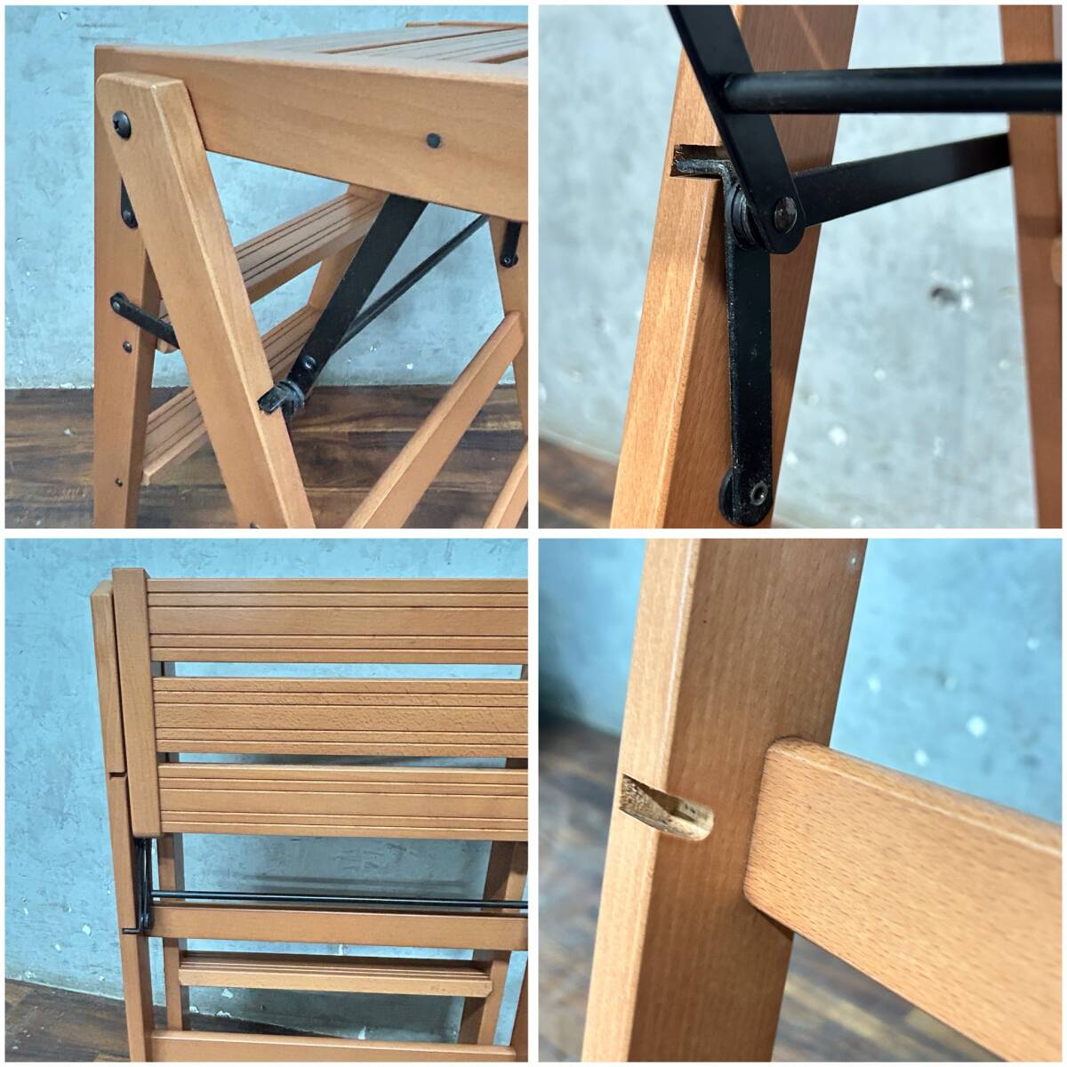 ut34/52　木製　脚立　fopapedreei　63cm◎_画像6