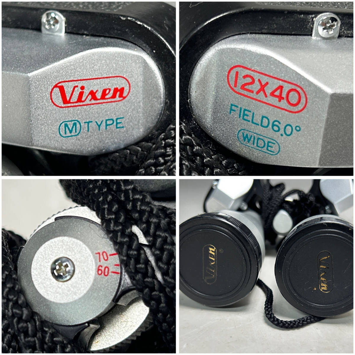 ut34/68 双眼鏡 ビクセン セレクト Vixen Coated Lens Serect 12X40 Fleld 6.0° WIDE ANGLE 自然観測 スポーツ観戦 現状品_画像9