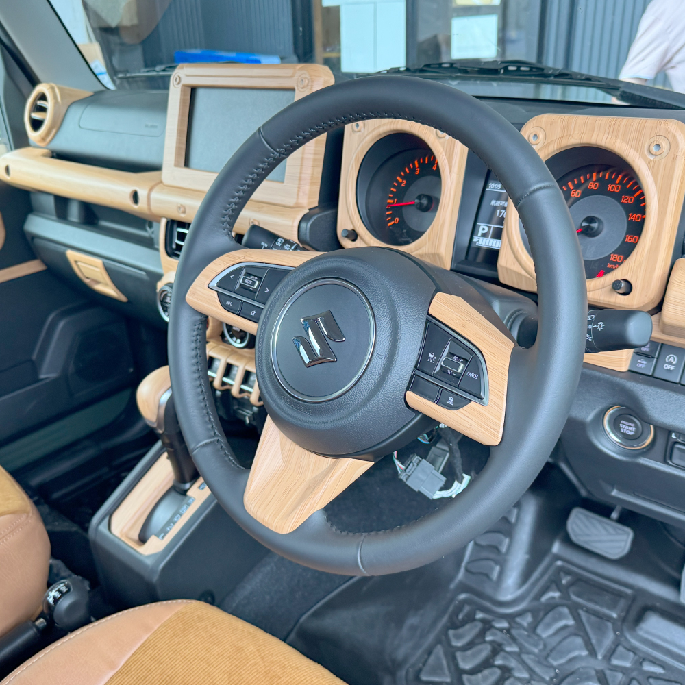 ジムニー JB64W シエラ JB74W ノマド JC74W ステアリング パネル ウッド調 インテリアパネル カバー_画像6