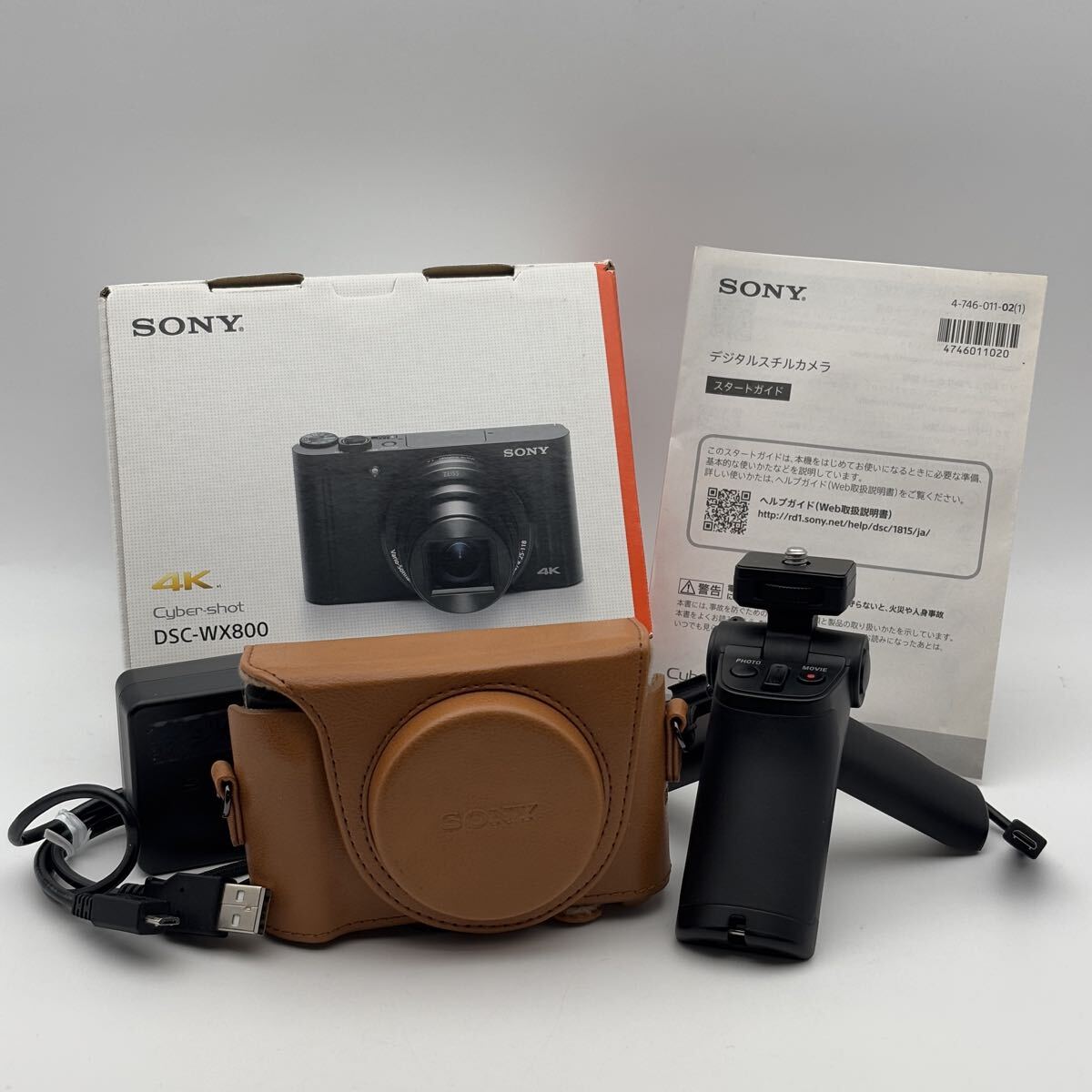 ◇SONY ソニー Cyber-shot DSC-WX800 箱付 VCT-SGR1 三脚付 付属品写真参照 カバー付 状態良 通電確認済 サイバーショット 直接引取大歓迎_画像1