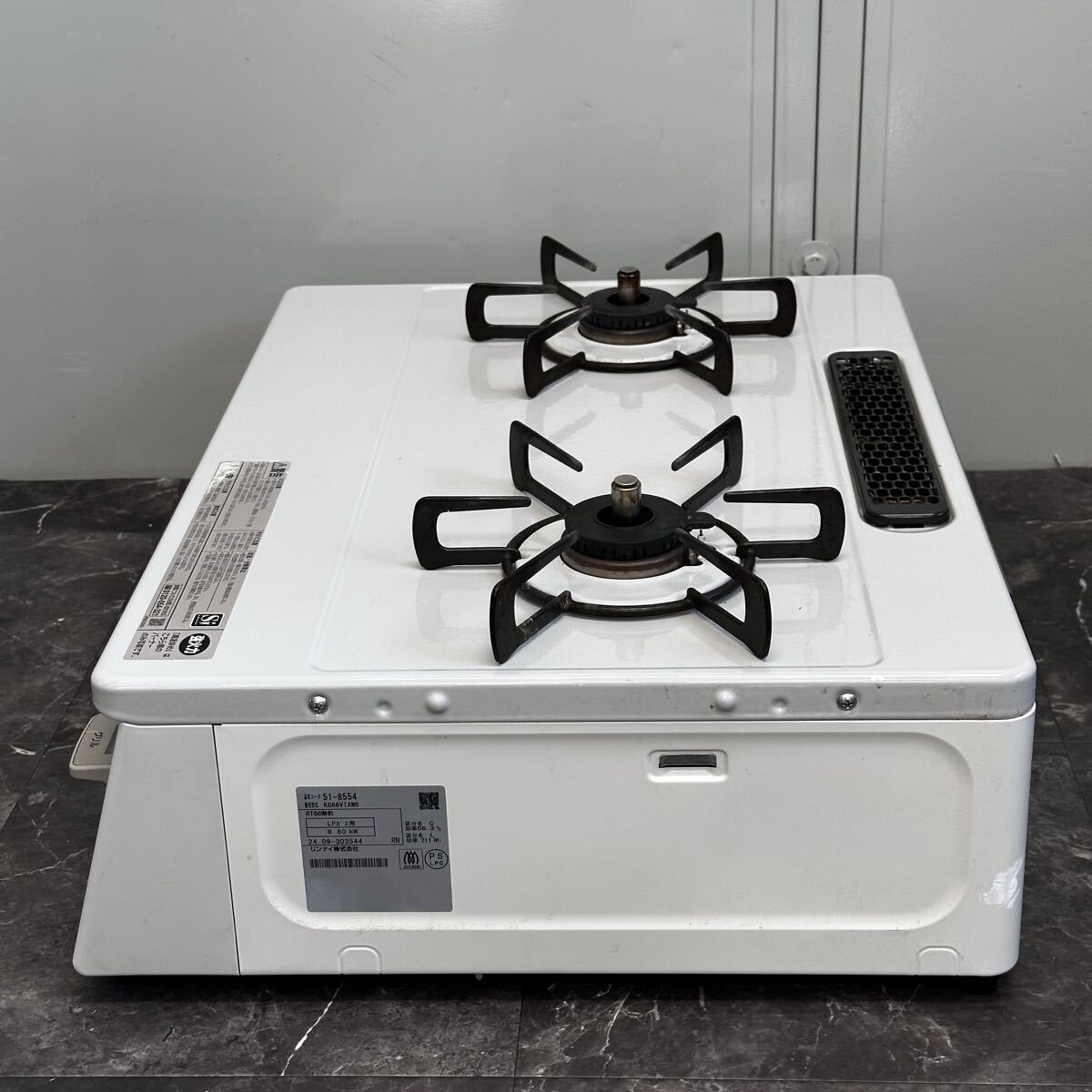 ! Rinnai газовая плитка KG66VTAWR LP газовый газовая плита правый чуть более огонь стоимость доставки A разряд самовывоз теплый прием Rinnai ширина примерно 56cm состояние изображен на фотографии 