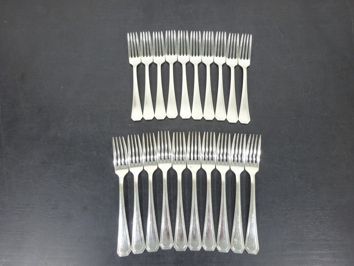 ノリタケ Noritake 20本セット 18-8 ステンレス製 ミート用 フォーク カトラリー 管理番号72　_画像1