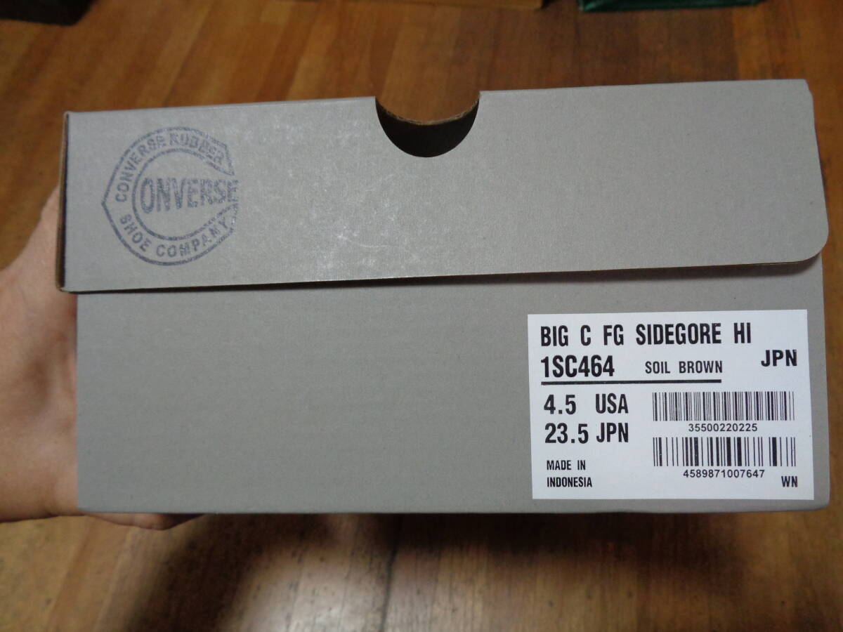 CONVERSE コンバース ビッグシー BIG C FG SIDEGORE HI 4.5 23.5cm ソイルブラウン キャンバス サイドゴア ハイ 茶色 レディス 箱あり_画像4