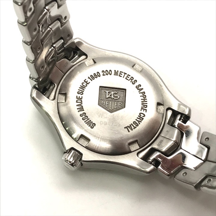 美品 TAGHEUER タグホイヤー LINK リンク 200METERS WJ1316 シェル文字盤 レディース 腕時計 クオーツ 稼働品 シルバー r197_画像10