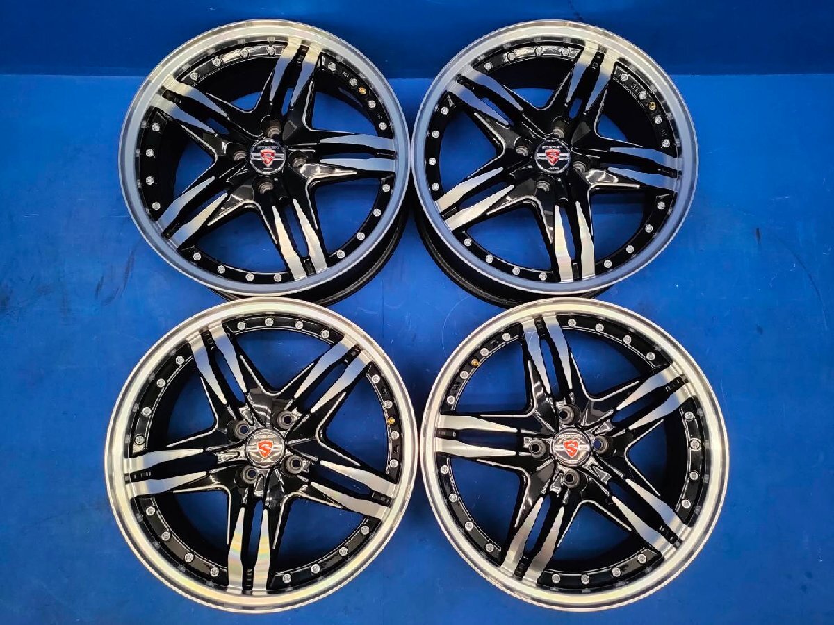 KYOHO シュタイナー LSV エルエスブイ ブラック ポリッシュ ホイール 17×6.5J＋45 PCD100 ハブ径66 4穴 4本　　　251114K002　2G2-1　友_画像1