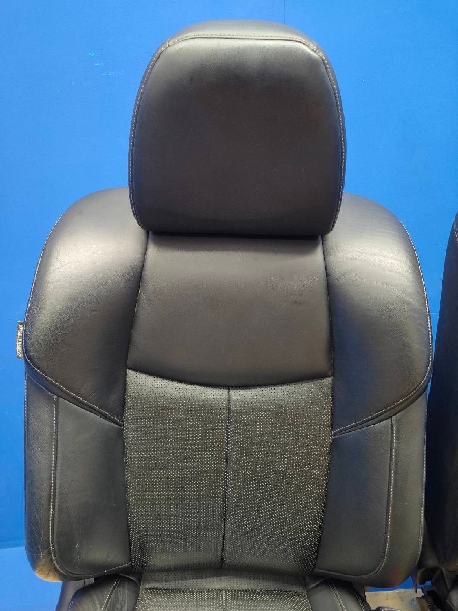 51 フーガ 370GT クロ レザー 運転席 助手席 フロント シート 左右セット オットマン トリムNo: G 電動 ヒーター有り 　2502611　2E5-5　友_画像2